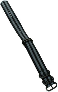 Stylowy pasek do zegarka NATO 040 w dwóch kolorach czarnym i szarym. Parciany materiał, długość 26 cm, szerokość 22 mm. Idealny do codziennych i casualowych stylizacji.2.jpg